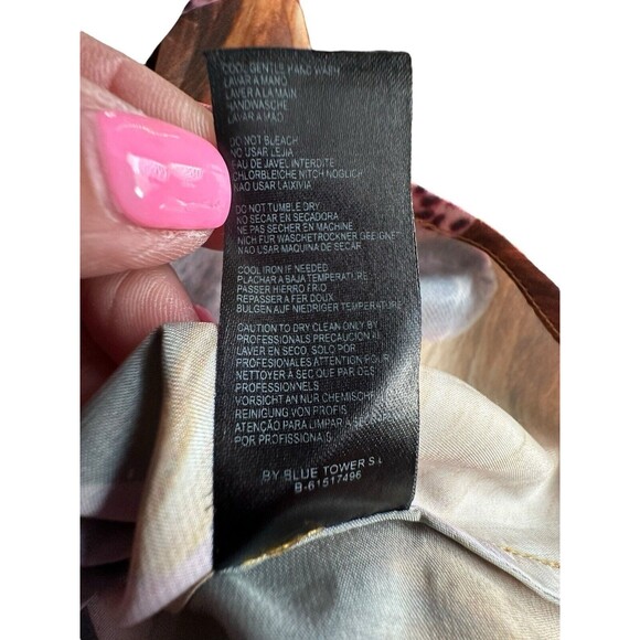 Rare Custo Barcelona Size Medium Multicolor Wearable Art Leopard Swan #Q3-4 - Picture 5 of 15